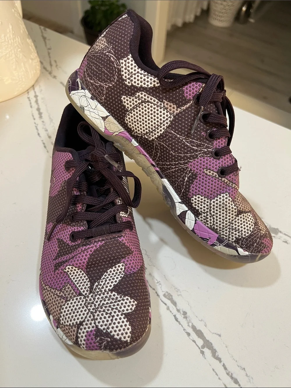 NOBULL Purple Floral Pattern Women’s Athletic Shoes size W8